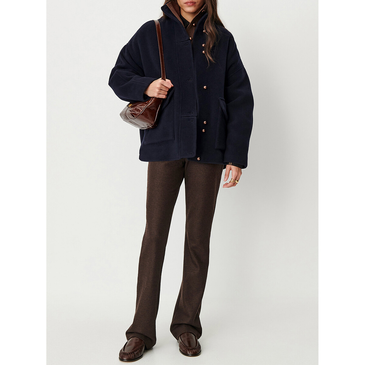 Manteau court en laine mélangée, EAST SIDE marine, SESSUN