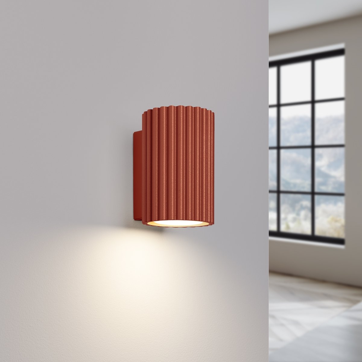 Applique Aluminium Ocre Rouge GU10 1 Karbon 10 rouge, EDEN