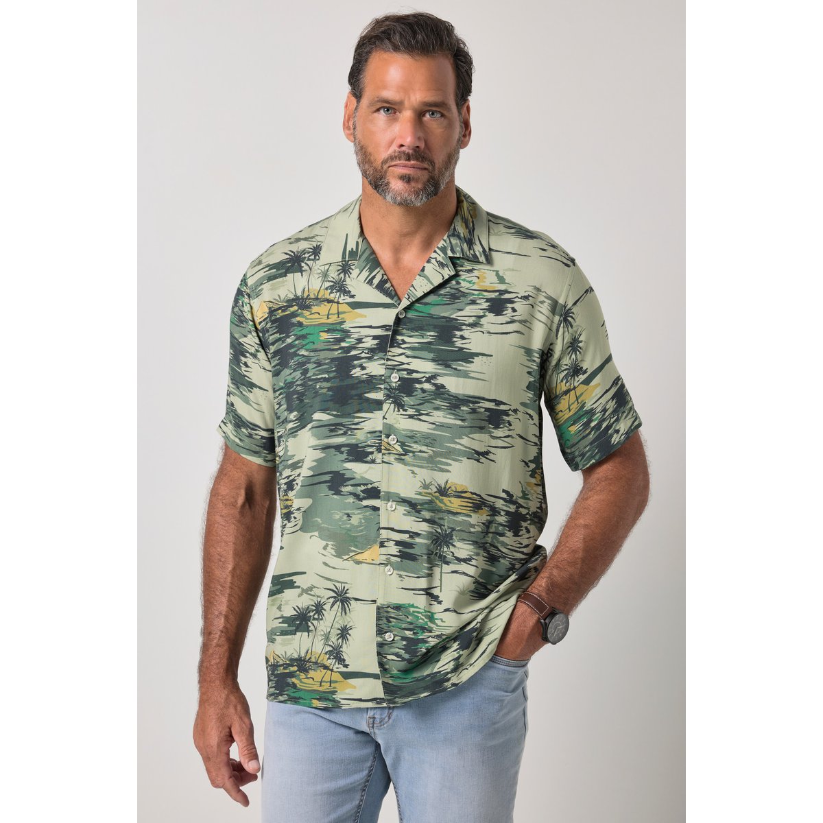 Chemise imprimé all-over menthe clair, JP1880