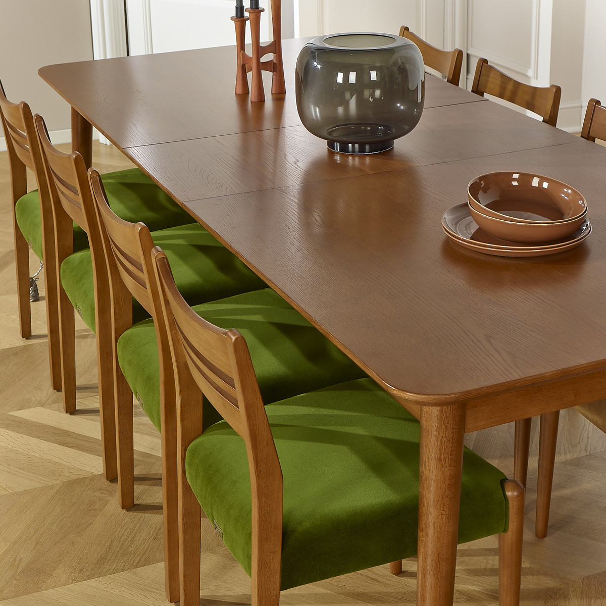Table à manger rectangulaire style scandinave, 8/10 convives BEN marron, ROBIN DES BOIS