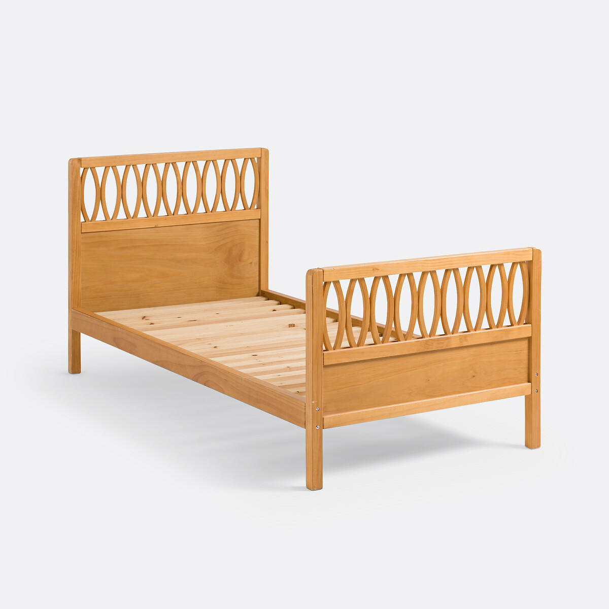 Vintage bed met lattenbodem, massief grenen, Malaya hout, LA REDOUTE INTERIEURS