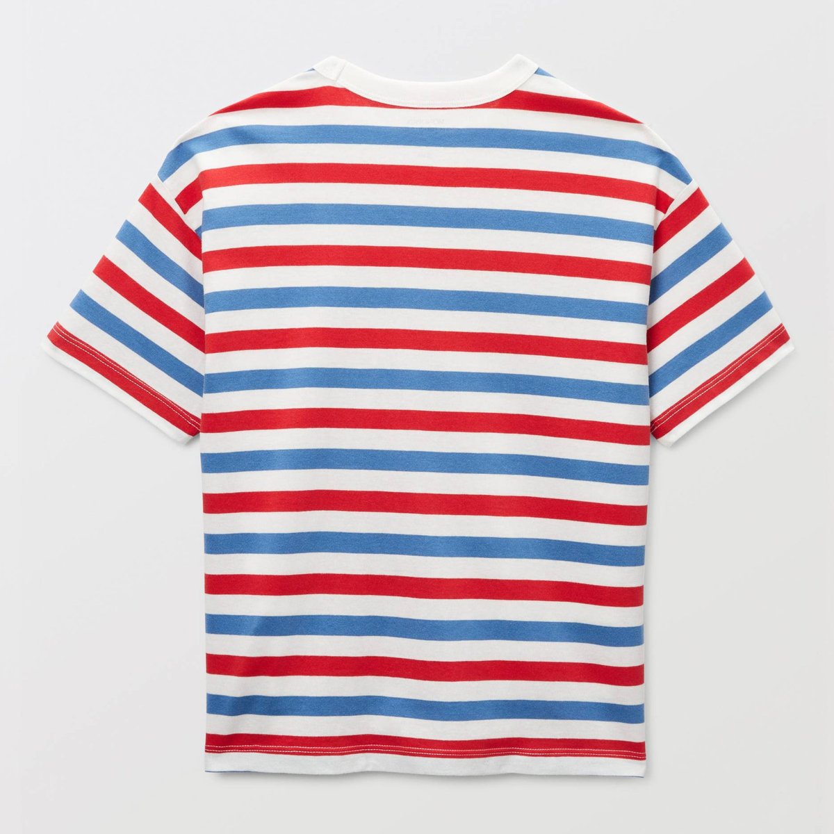 T-shirt manches courtes rayé en coton BIO GOTS rouge, MONOPRIX