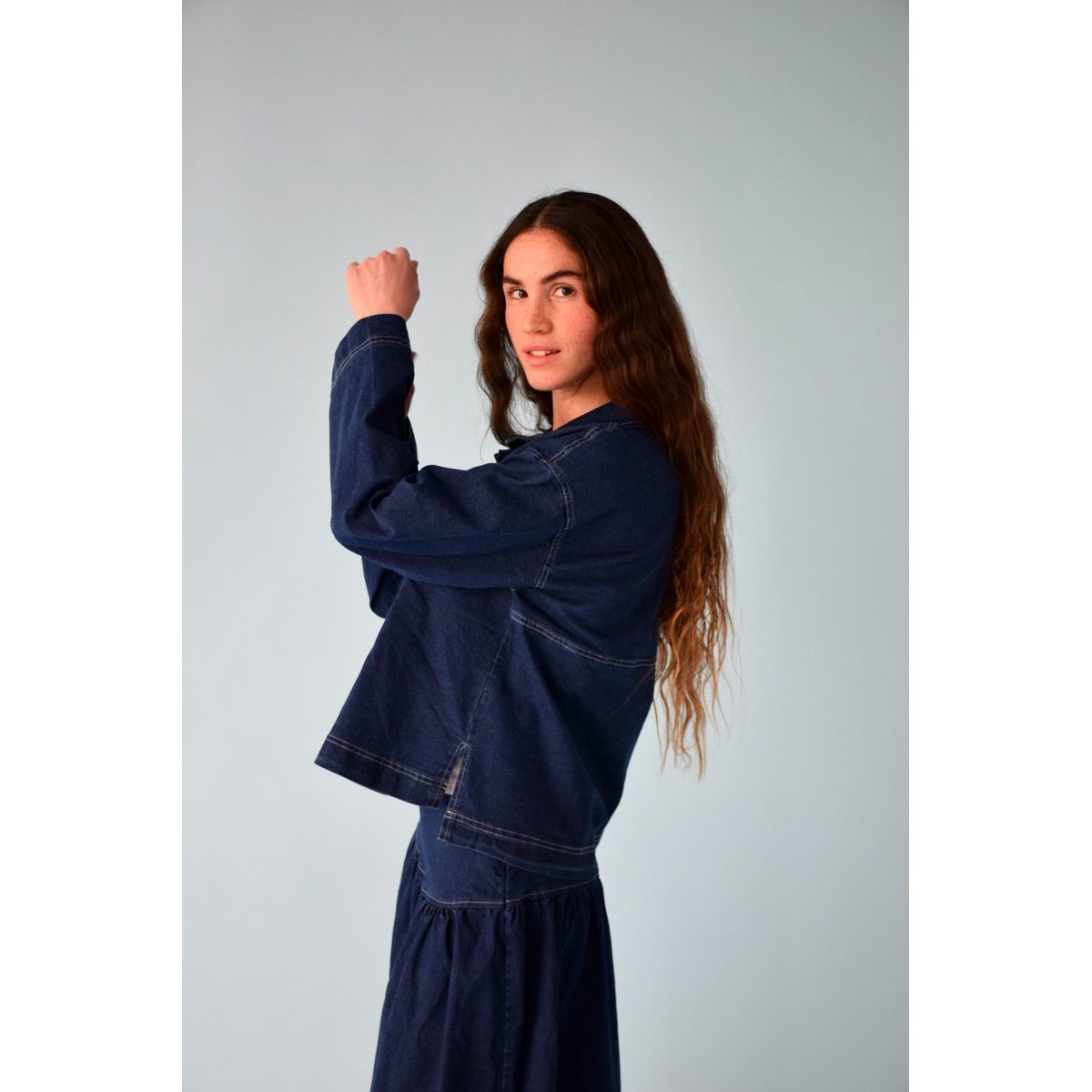 Polo en jean manches longues NOA denim, MINDTRAVELER