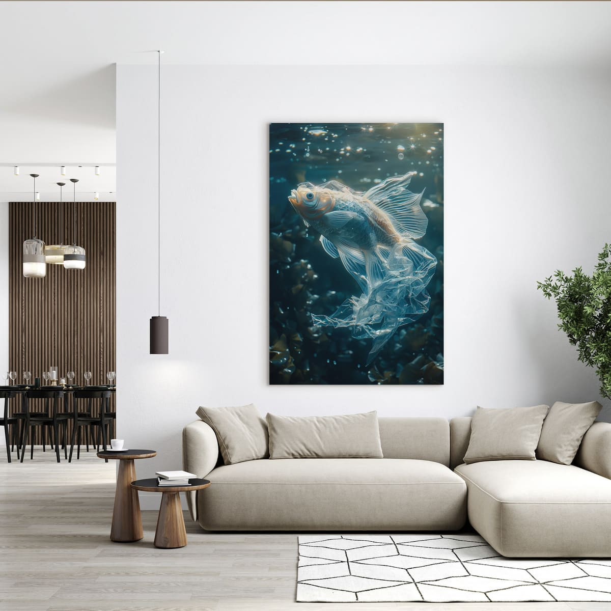 Tableau Mural Poisson Majestueux MER tableau en verre synthétique, CEANOTHE