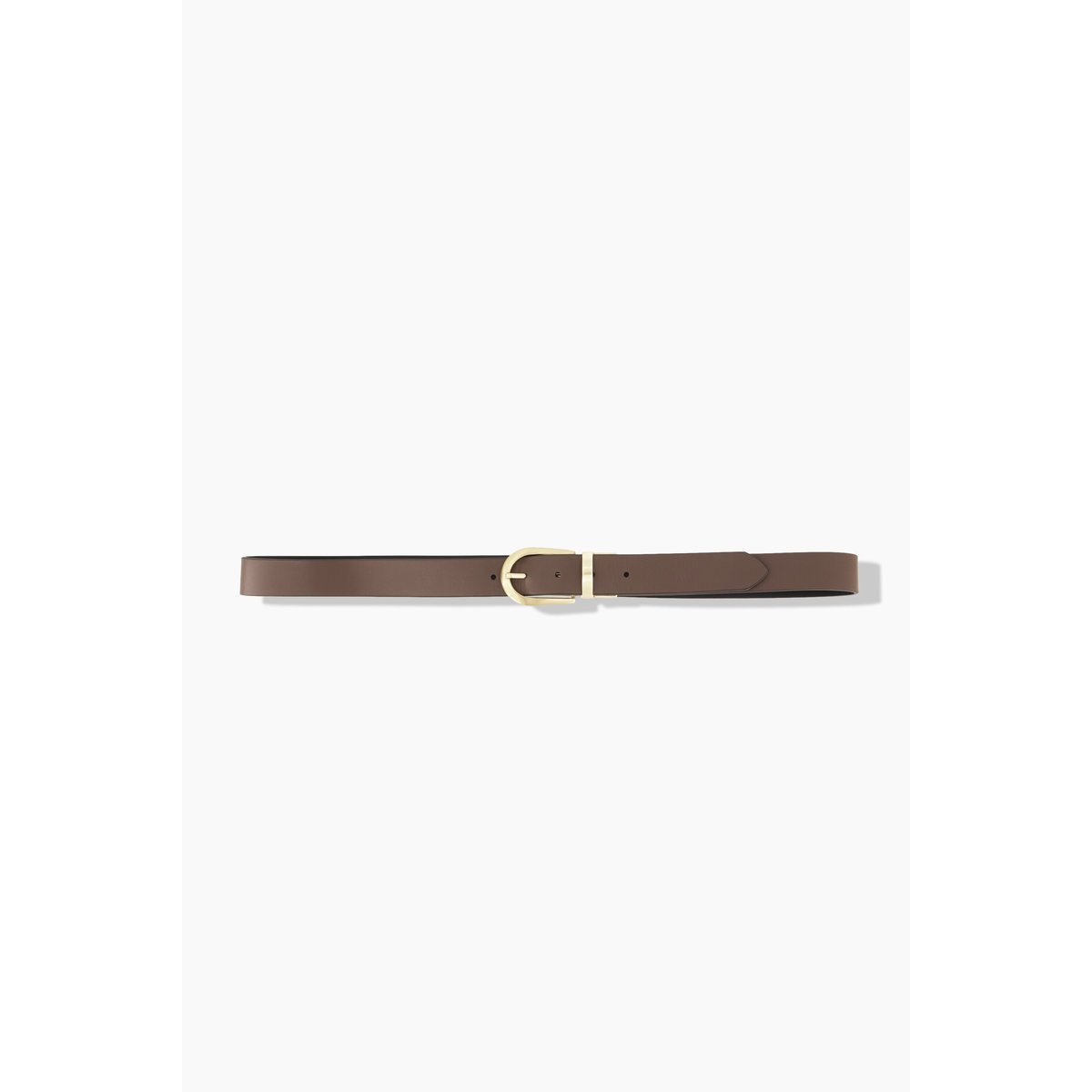Ceinture réversible en cuir, boucle dorée acajou, ULLA POPKEN