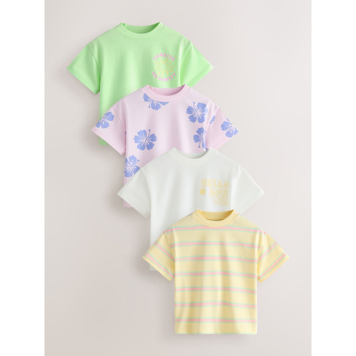 T-shirt, lot de 4 pastel, NEXT