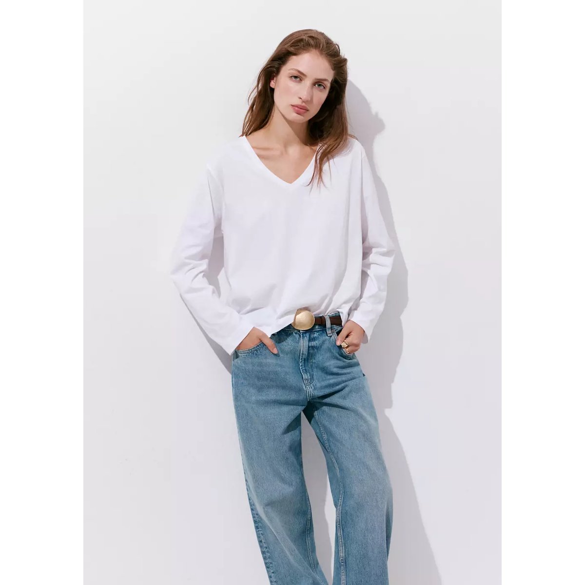 Jean Miami droit taille normale bleu moyen, MANGO
