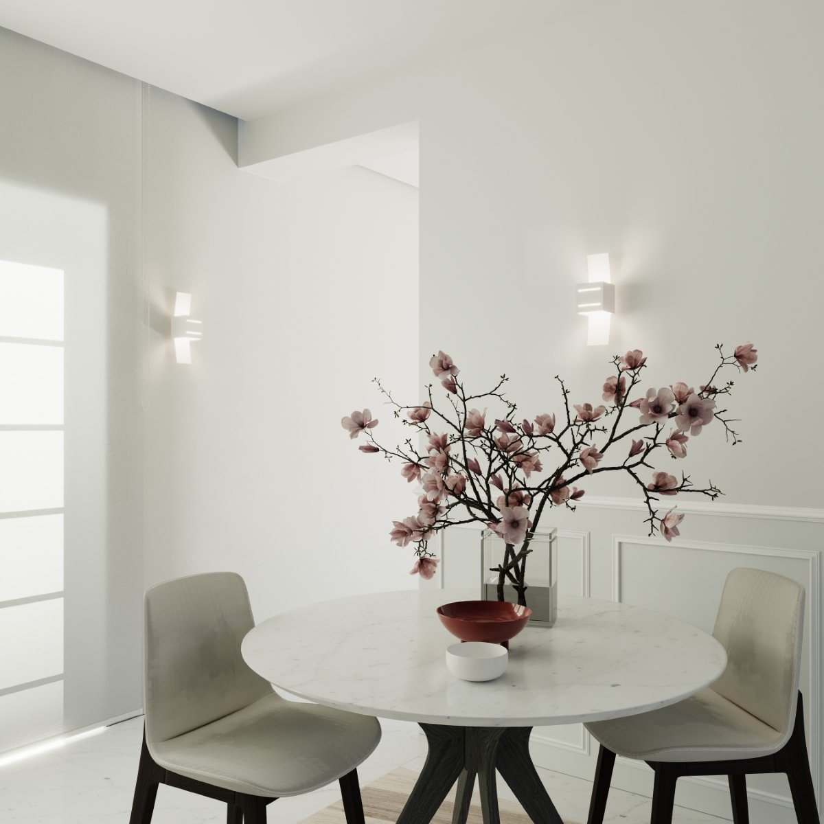 Applique Aluminium Blanc G9 1 Loreto blanc, EDEN