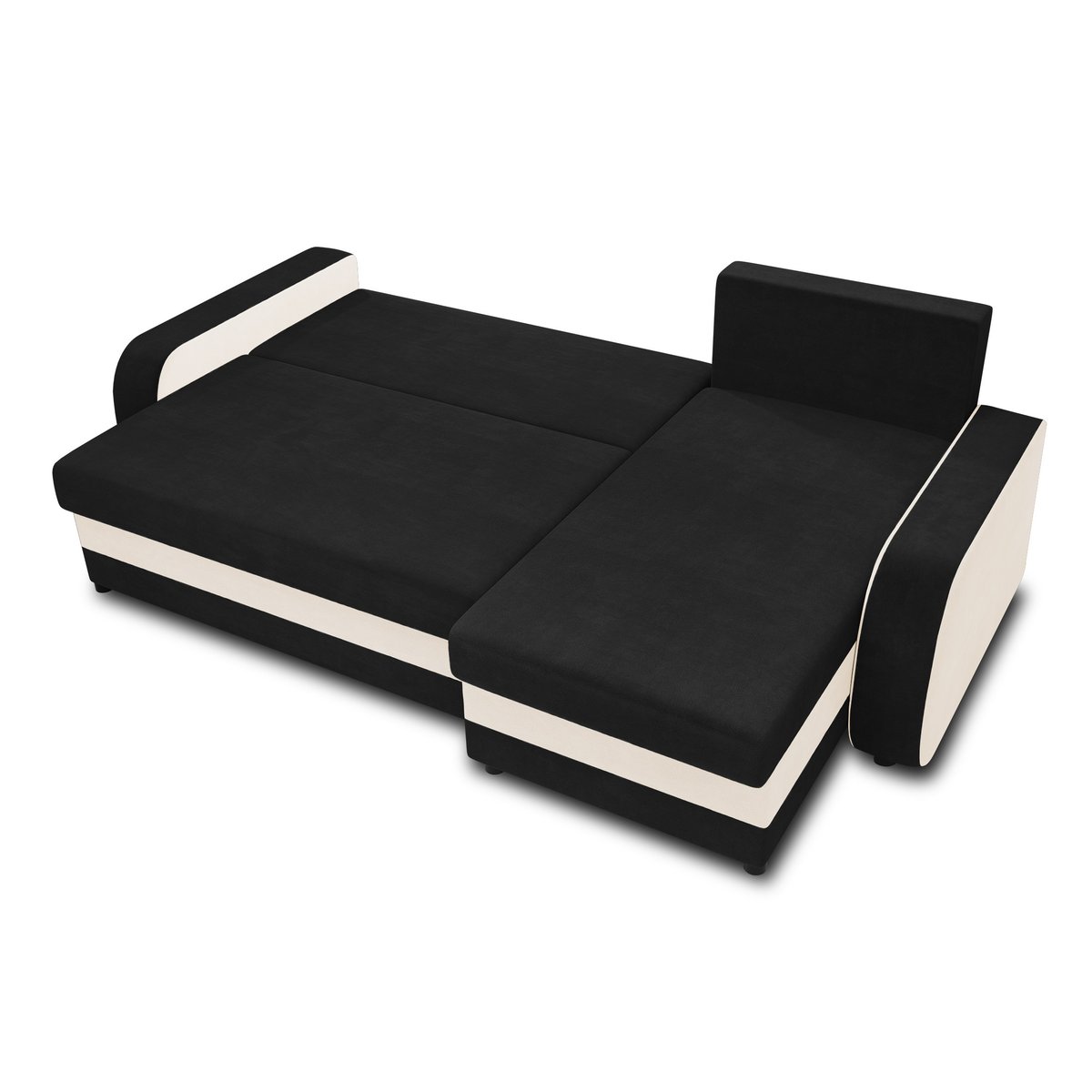 Canapé d'Angle Convertible 4 places - VALOS noir / blanc, BEST MOBILIER