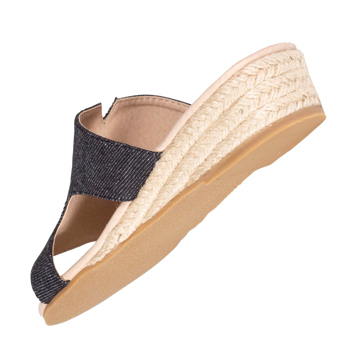 Mules claquettes confort compensée noir, ISOTONER
