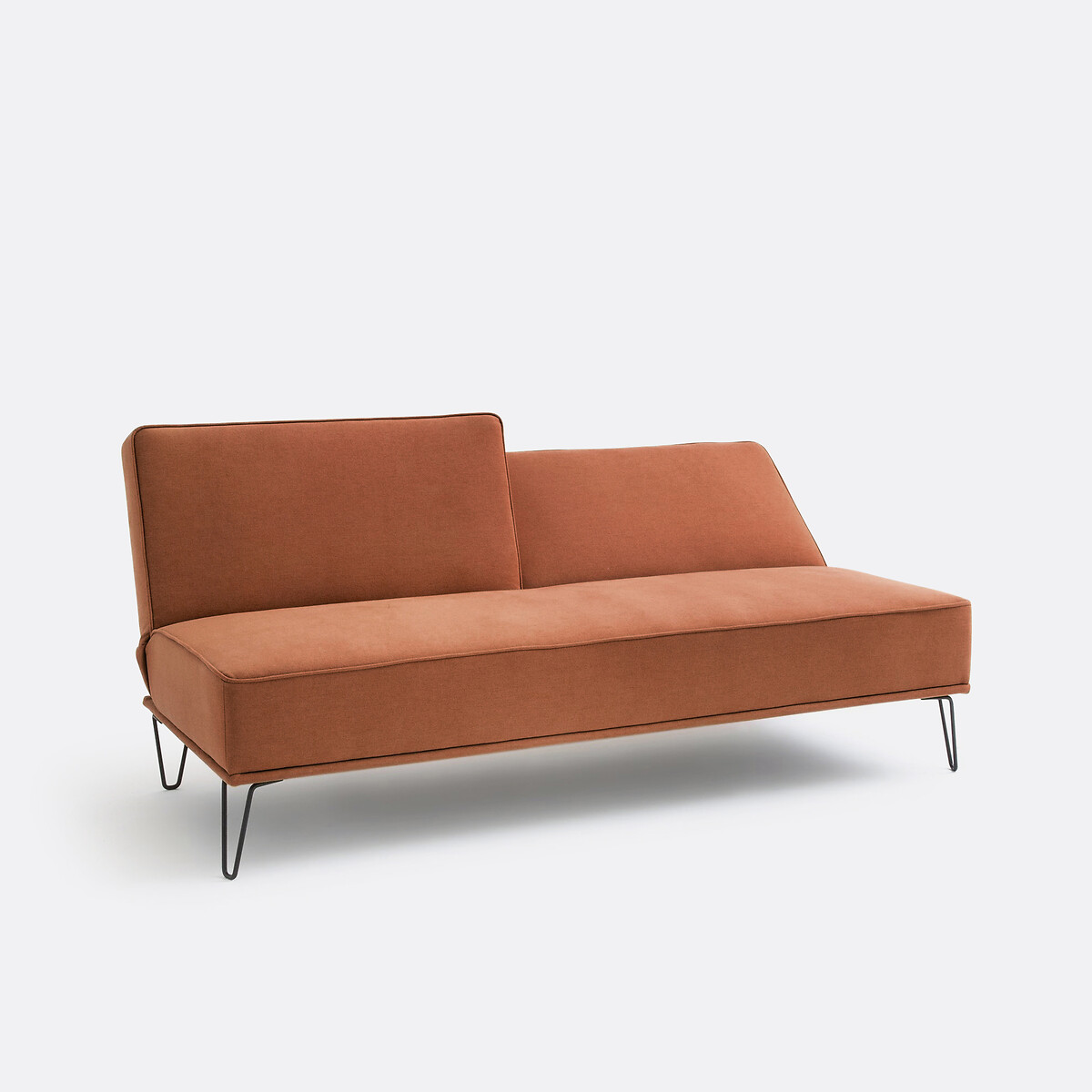 Sofá cama, poliéster, Vees terracota, LA REDOUTE INTERIEURS