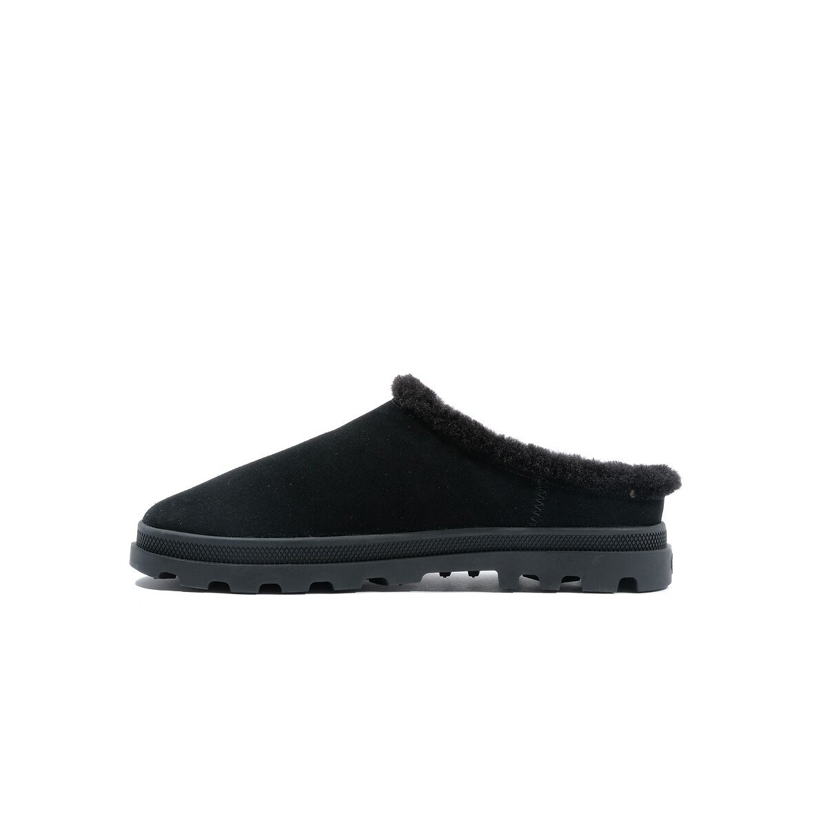Sabots cuir fourrés Palladune Mule Warm noir, PALLADIUM