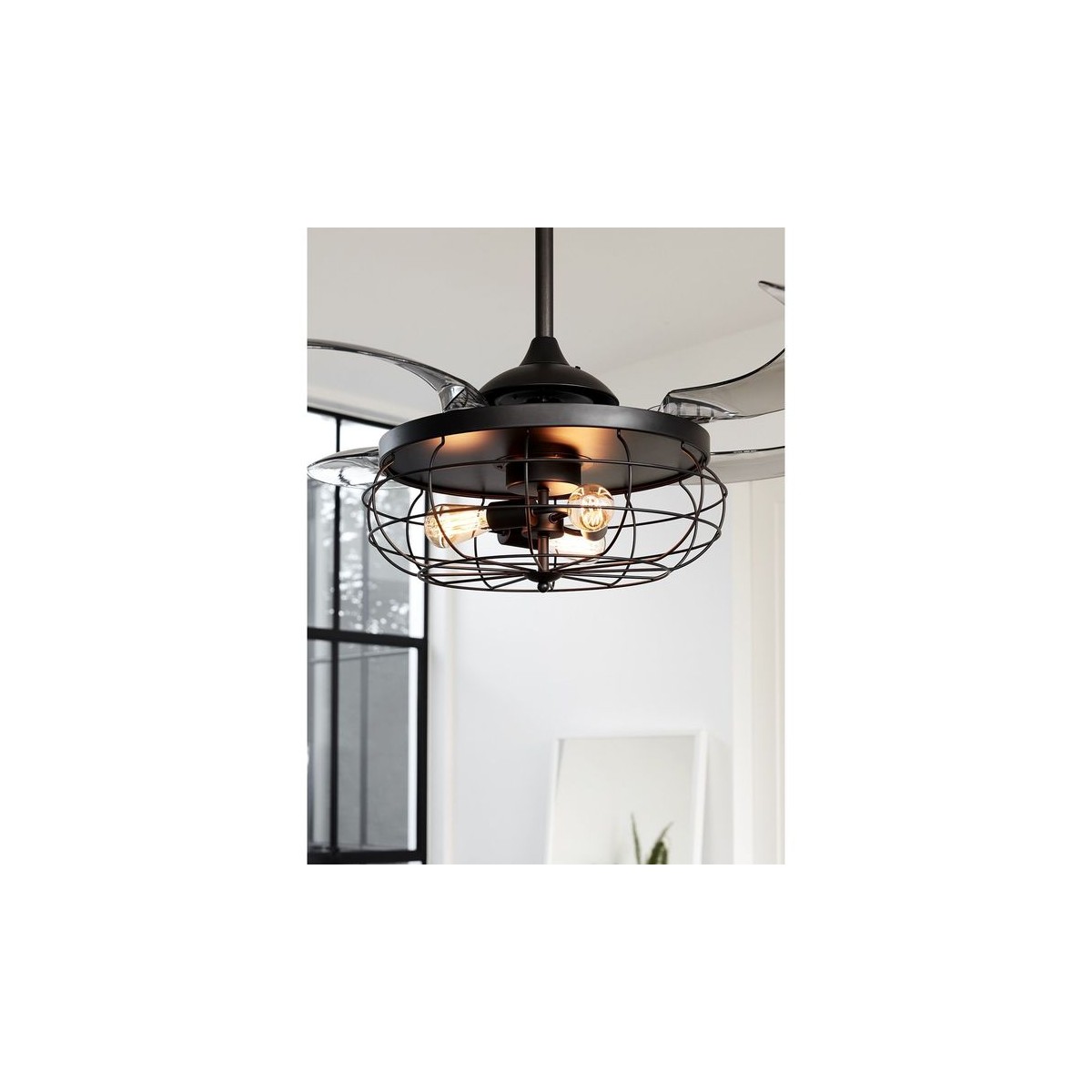 Ventilateur  plafond  INDUSTRI noir -  gris, BOUTICA-DESIGN