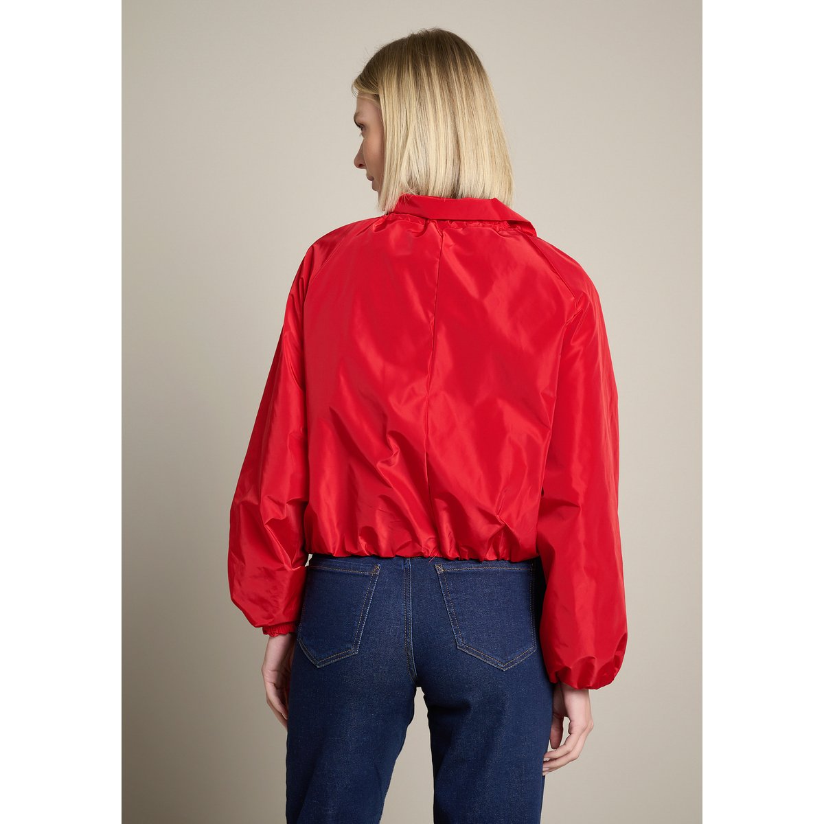 Bomber col montant froncé rouge, LOLALIZA