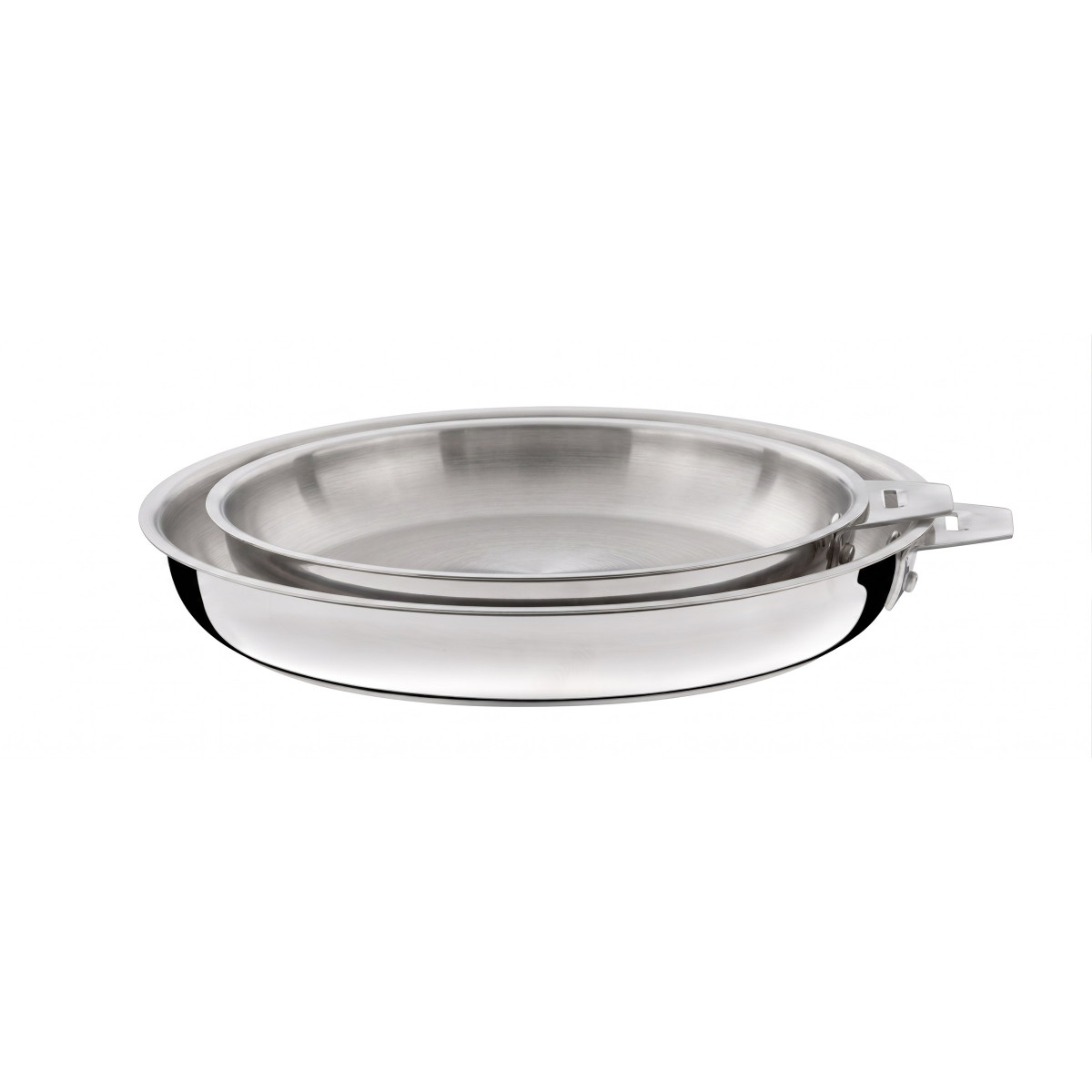 Série de 2 poêles 20/24 cm inox et poignée bois clair - inox, CUISINOX