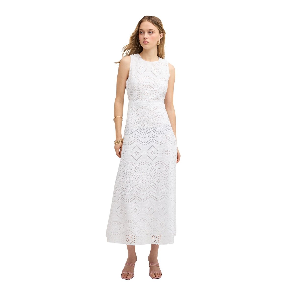 Robe longue avec décolleté dos blanc, MOTIVI