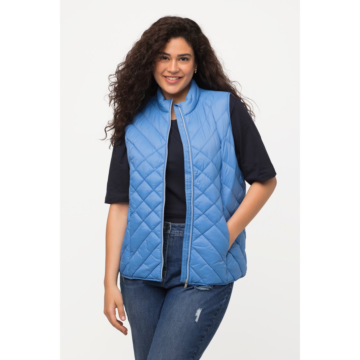 Gilet matelassé HYPRAR avec col montant bleu mat, ULLA POPKEN