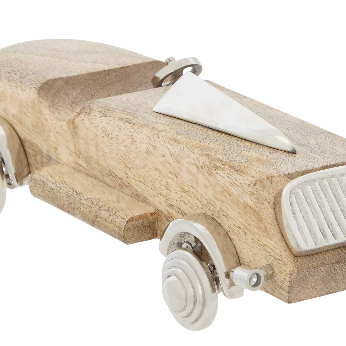 Voiture déco en manguier et aluminium JOSIE beige, ATMOSPHERA