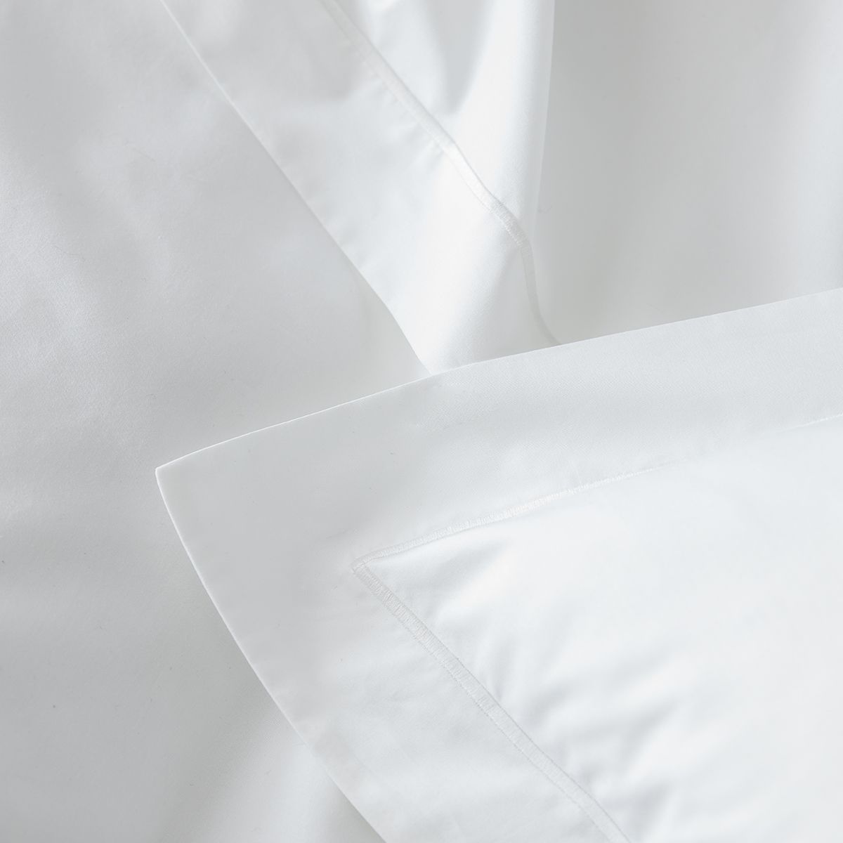 Parure percale de coton peigné 160 fils - Taies carrées STOCKHOLM blanc, COTTON & CO
