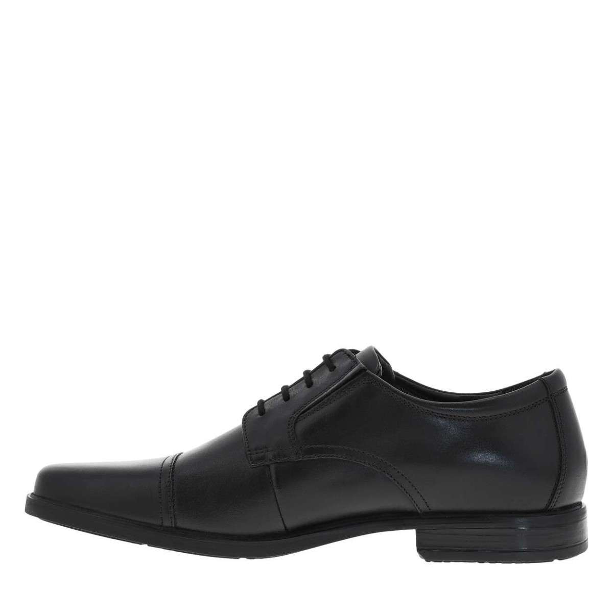 Chaussures richelieu en cuir Howard Cap noir, CLARKS