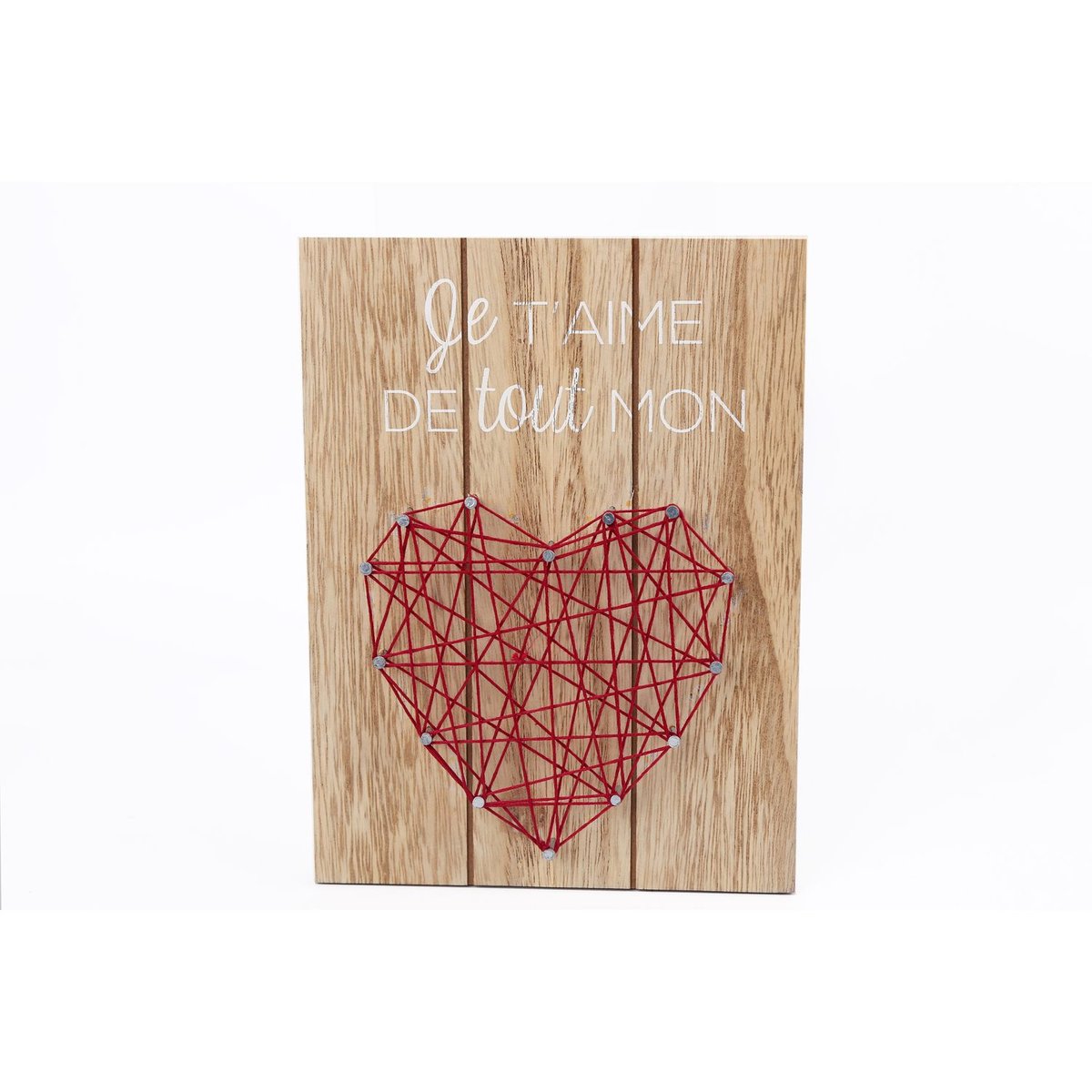 Tableau motif cœur filaire grand modèle rouge, HEART OF THE HOME