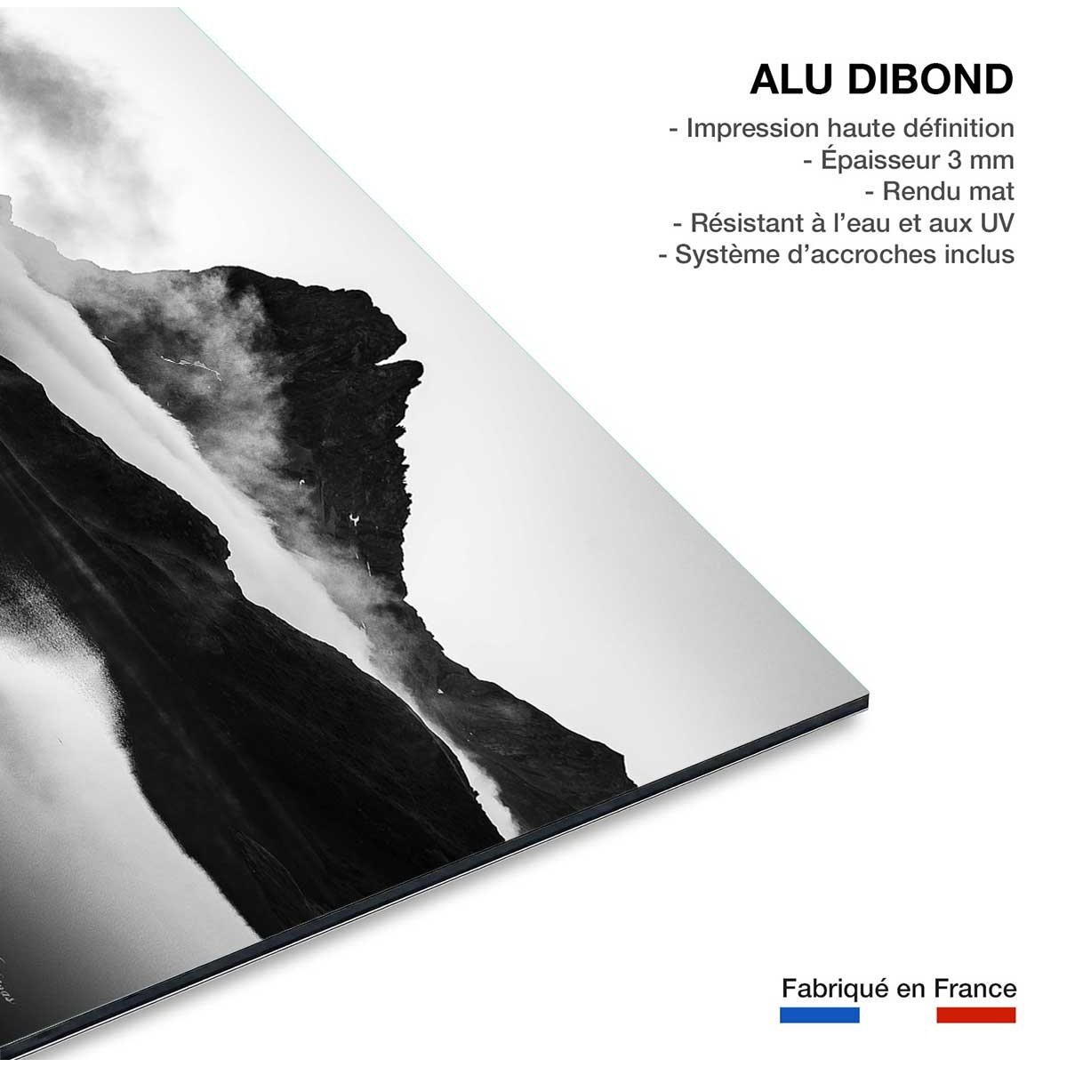 Tableau noir et blanc pic du midi d'ossau tableau alu dibond, HEXOA
