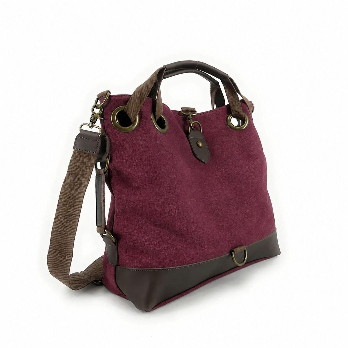 Sac à main en toile et cuir PINIPEL bordeaux, OH MY BAG