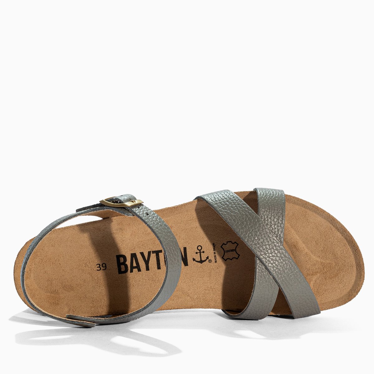 Sandales en cuir CANBERRA gris, BAYTON
