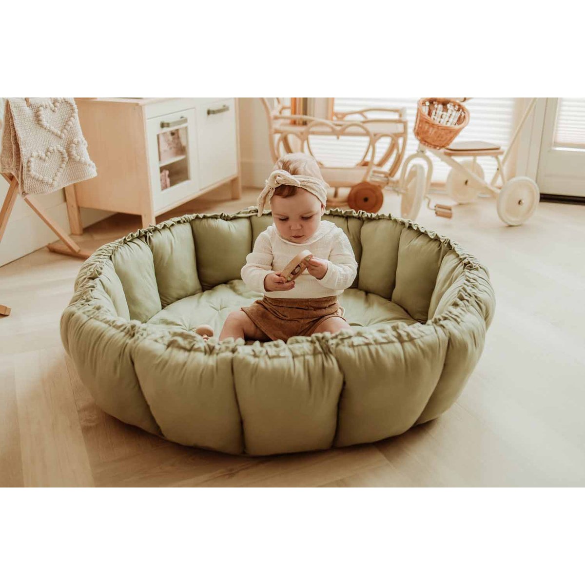 Tapis de jeu 3 en 1 Organic Coco vert, PLAY&GO
