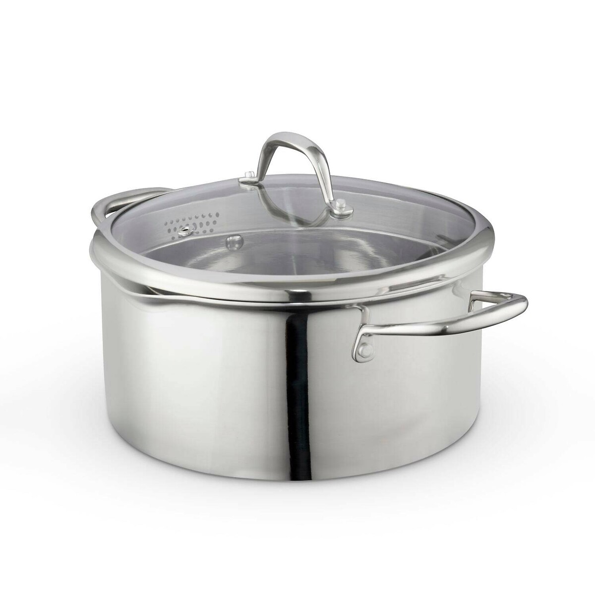 24cm Tri-Ply Casserole with Lid silver-coloured, GOOD FOOD BY TOWER
