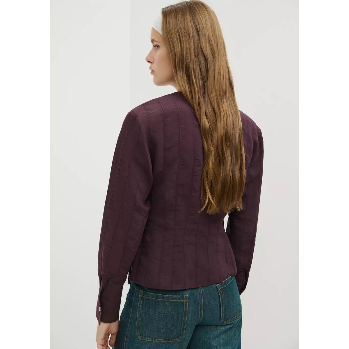 Chemise texturée croisée violet, MANGO TEEN