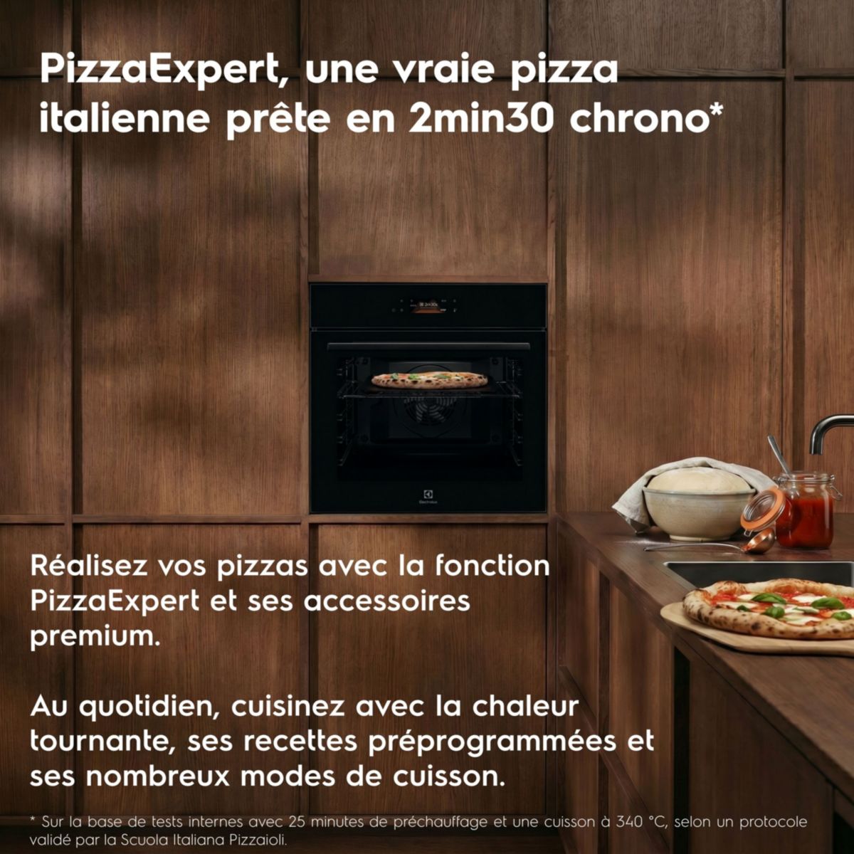 Four encastrable EOX8P38WZ Pyrolyse Chaleur tournante et Fonction Pizza Expert 72L couleur unique, ELECTROLUX