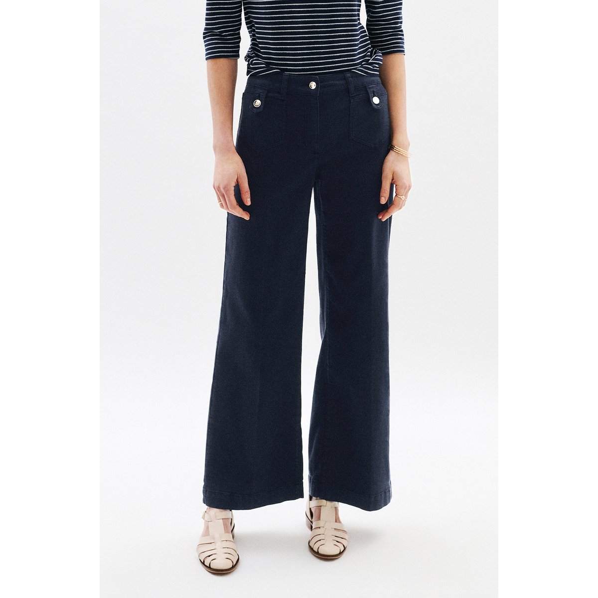 Pantalon coupe large PIETRO bleu marine, CAROLL