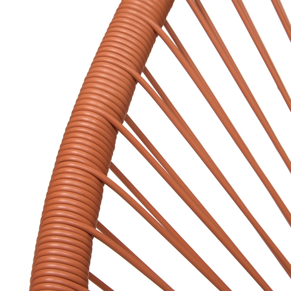 Fauteuil ajouré avec structure en acier terracotta, ATMOSPHERA