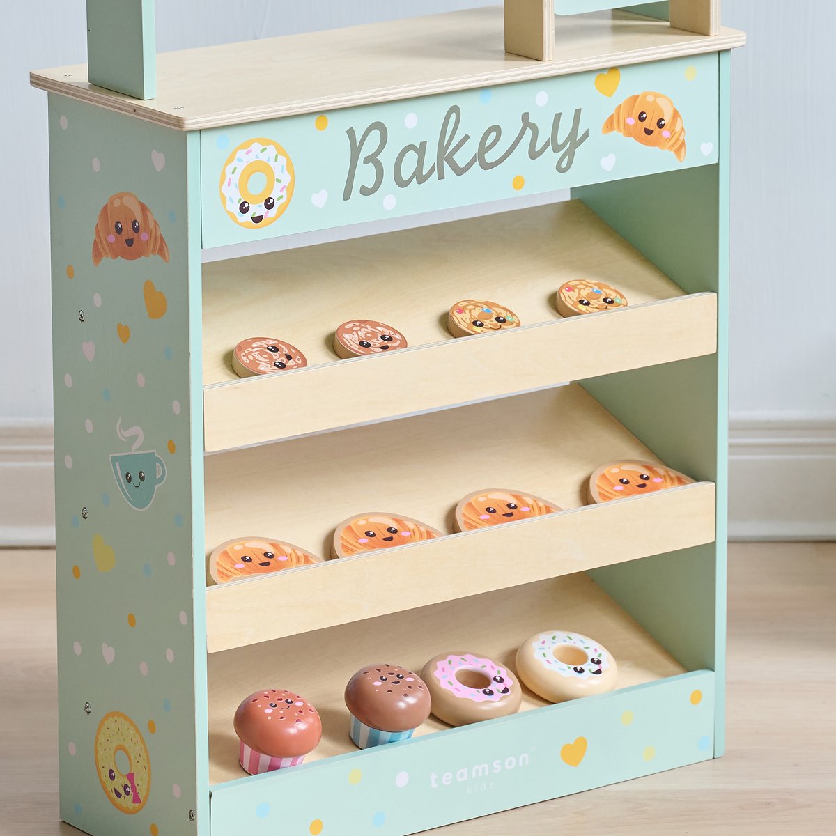 Stand de Boulangerie en Bois avec 12 Pâtisseries, JOLLY PALS vert, TEAMSON KIDS