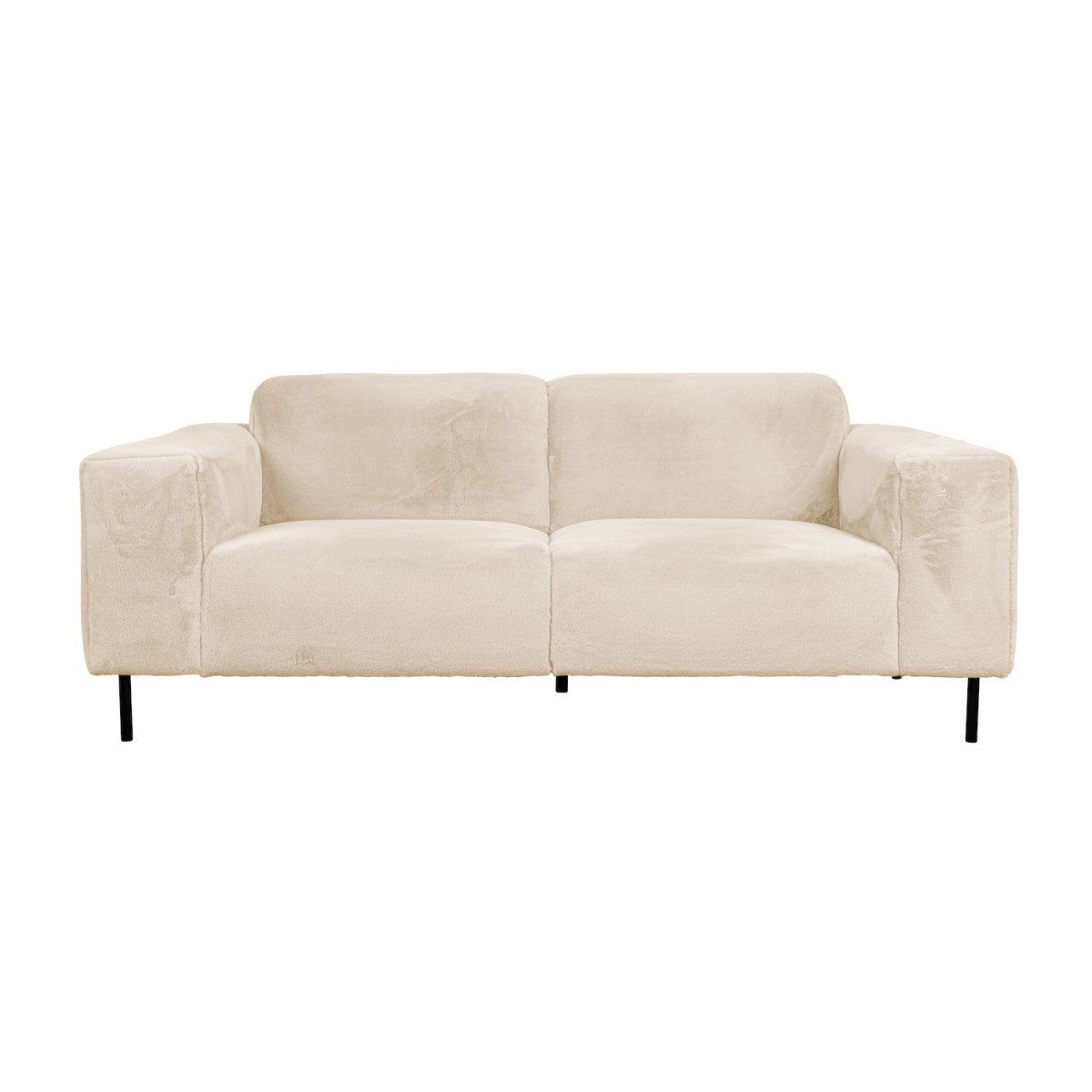 Canapé 2,5 places en tissu doux - QUADRO crème, MATHI DESIGN