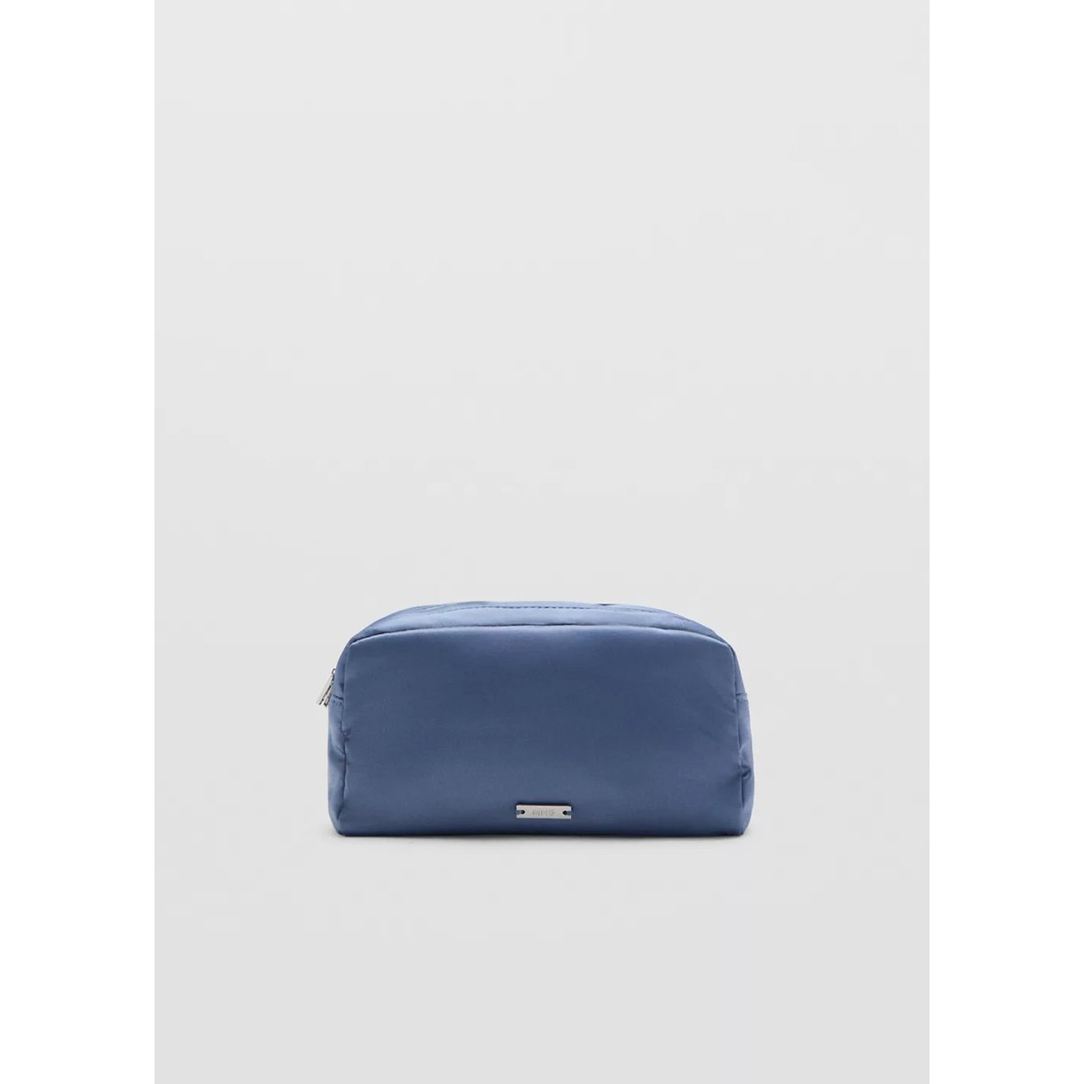 Trousse de toilette satinée à double poche bleu, MANGO