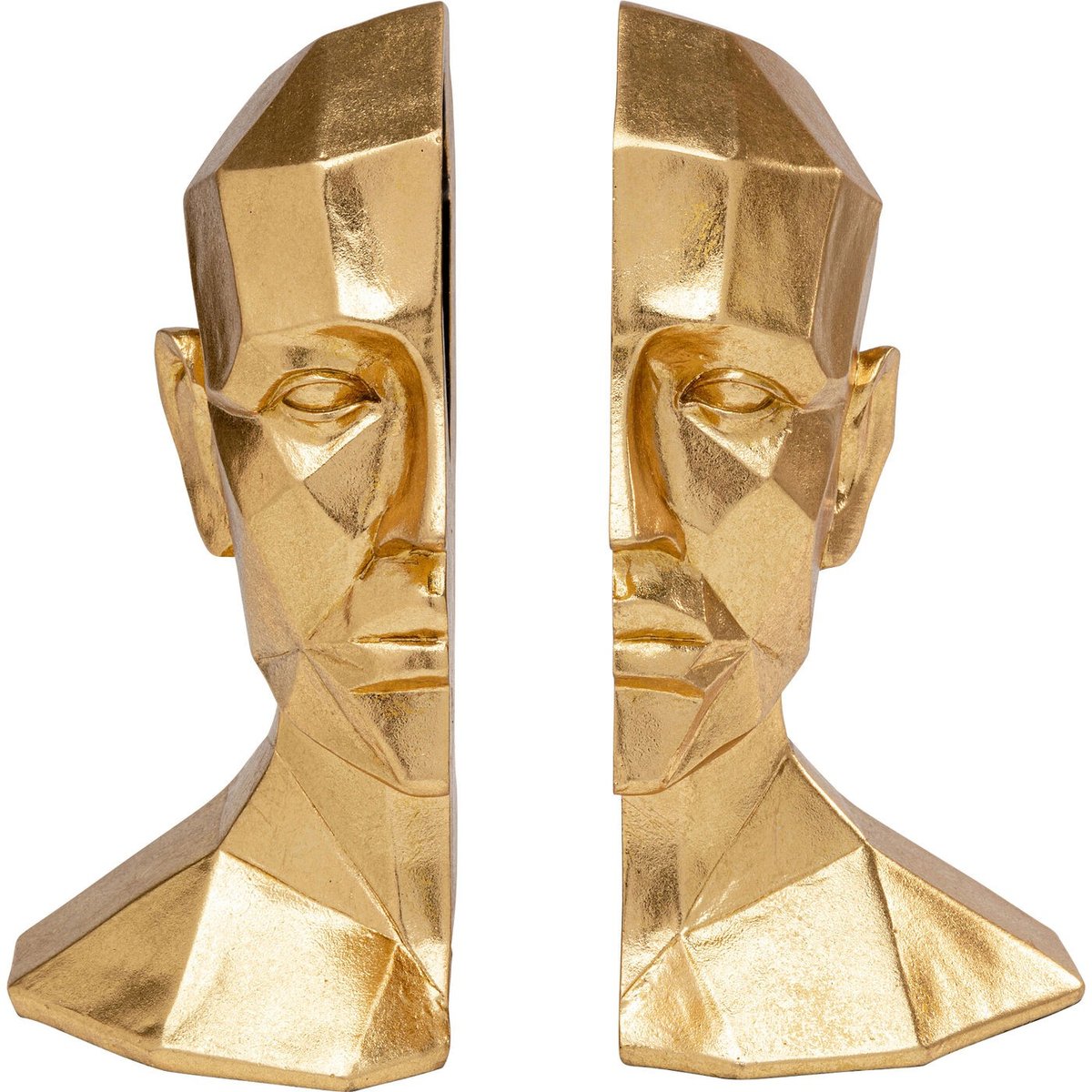 Serre-livres visage doré set de 2 or, KARE DESIGN