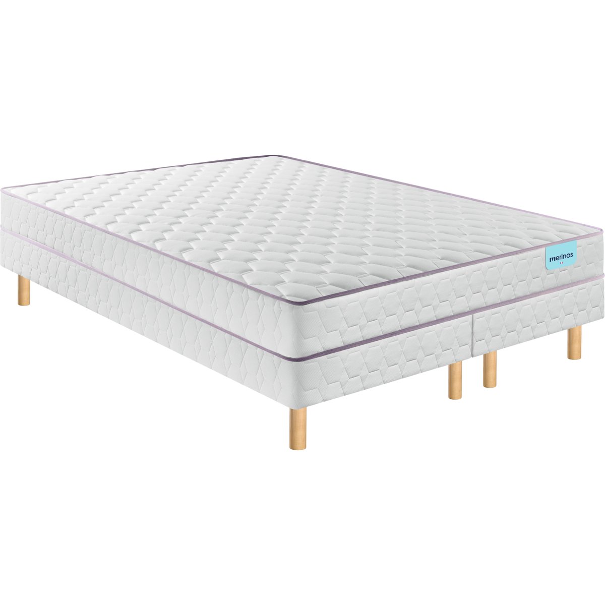 Ensemble sommier et matelas - NATTY blanc, MERINOS