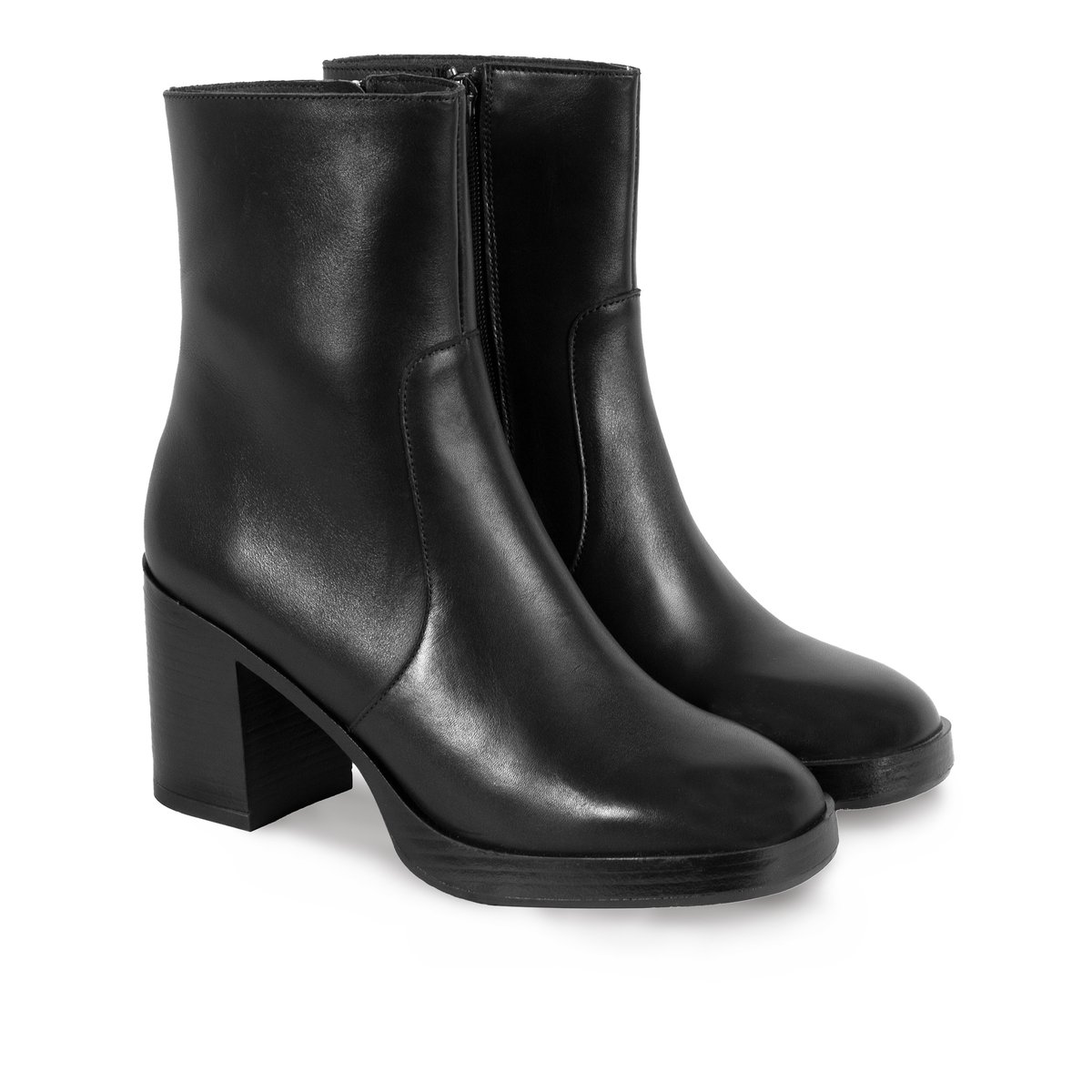 Bottines plateforme cuir noir, JULES & JENN