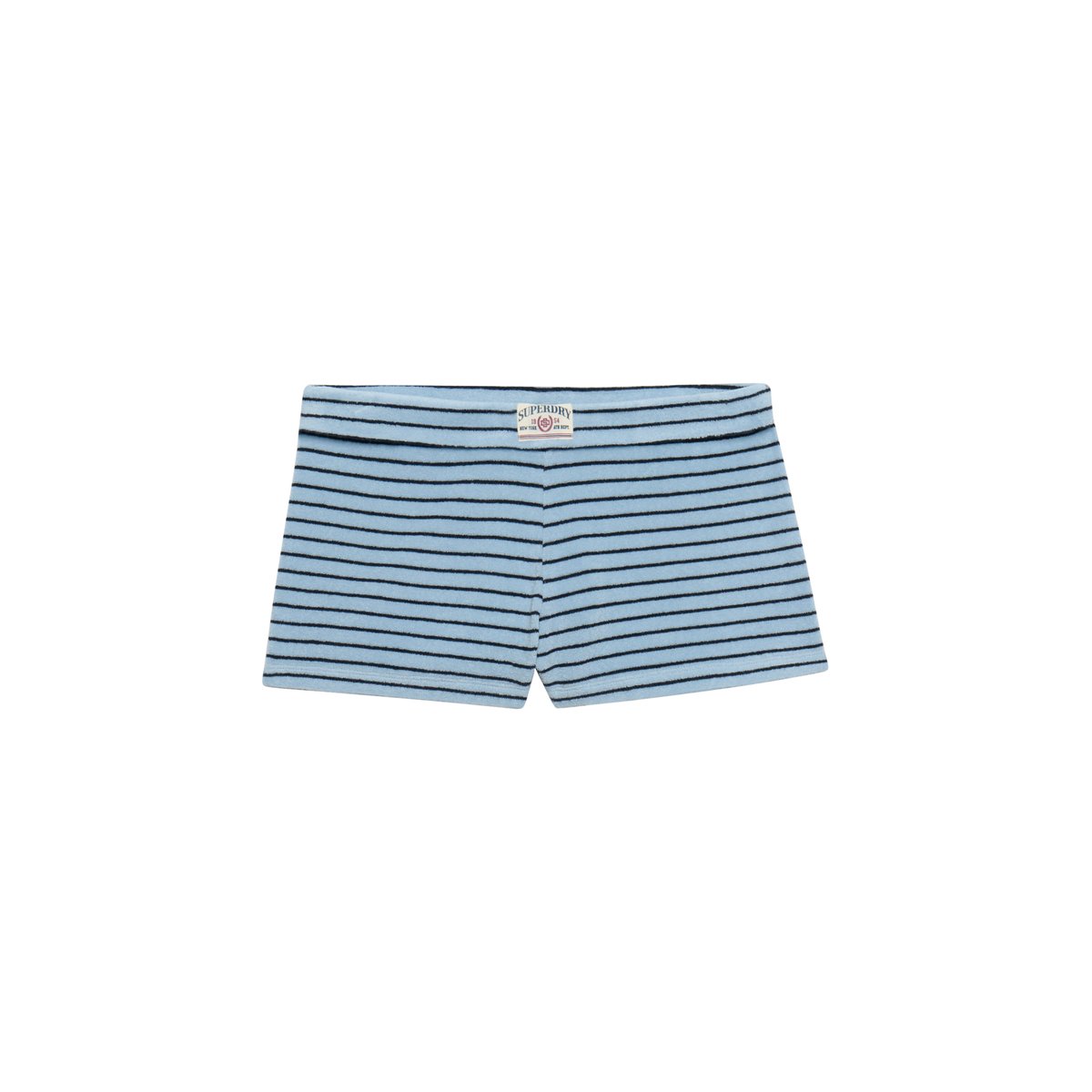 Short en tissu éponge à revers Athletic Essentials rayure brume bleue, SUPERDRY