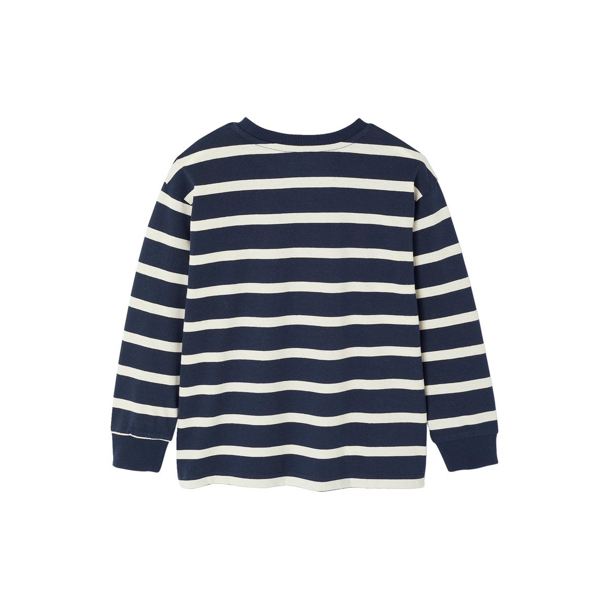 Tee-shirt rayé manches longues bleu nuit, VERTBAUDET