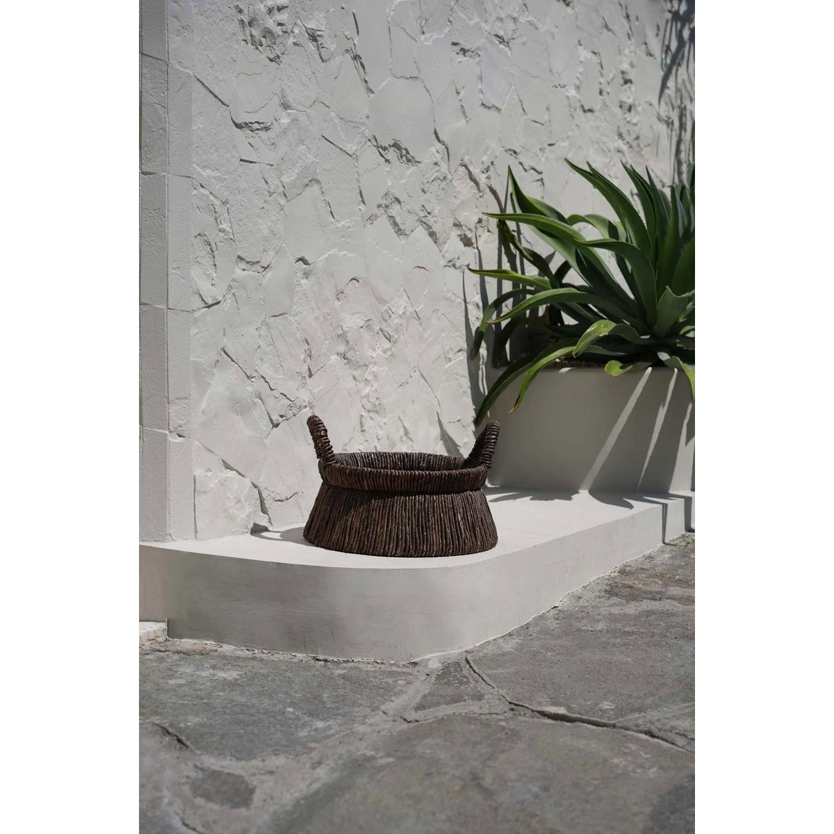 Panier en feuille de bananier CHIZARA beige, BAZAR BIZAR