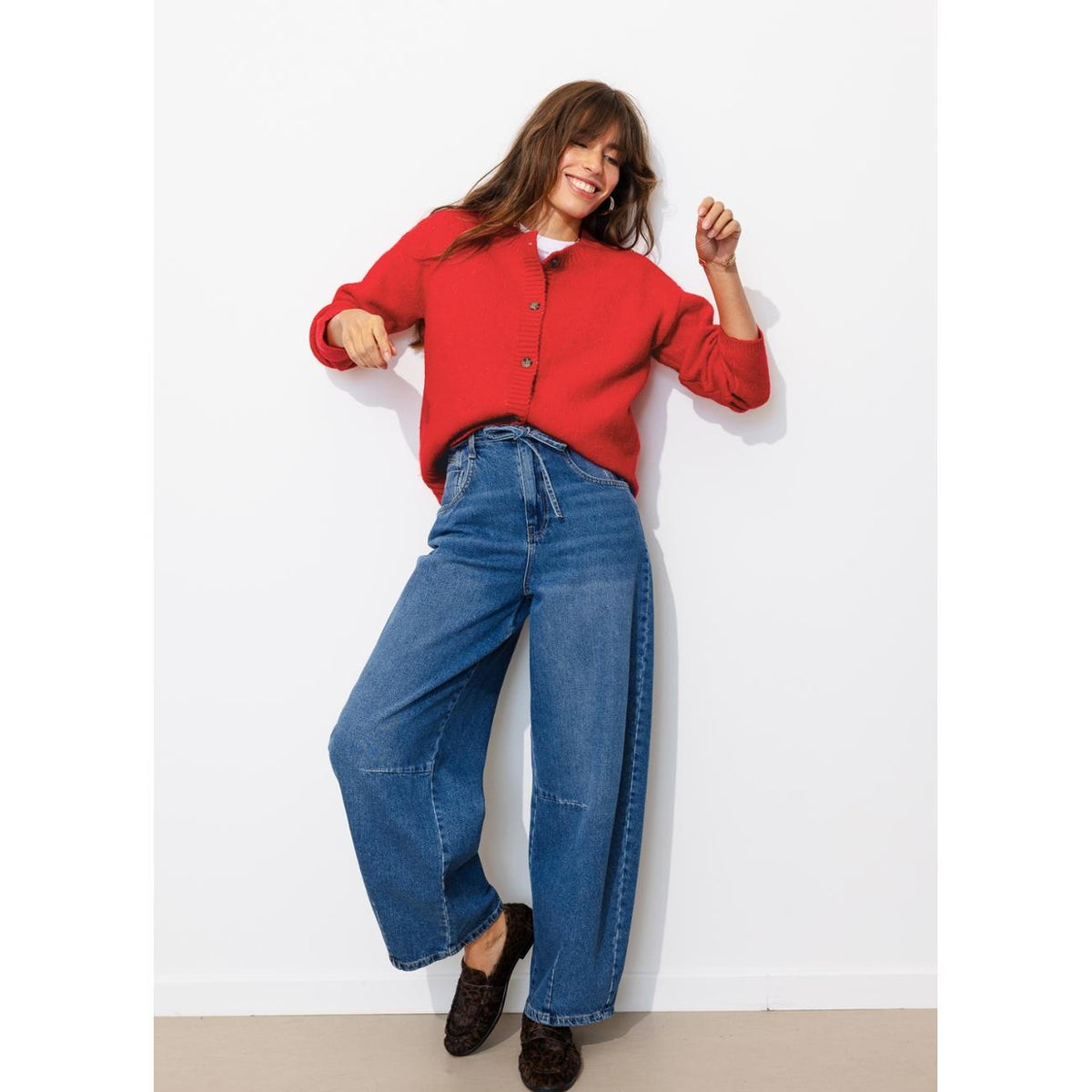 Cardigan col rond rouge, PROMOD