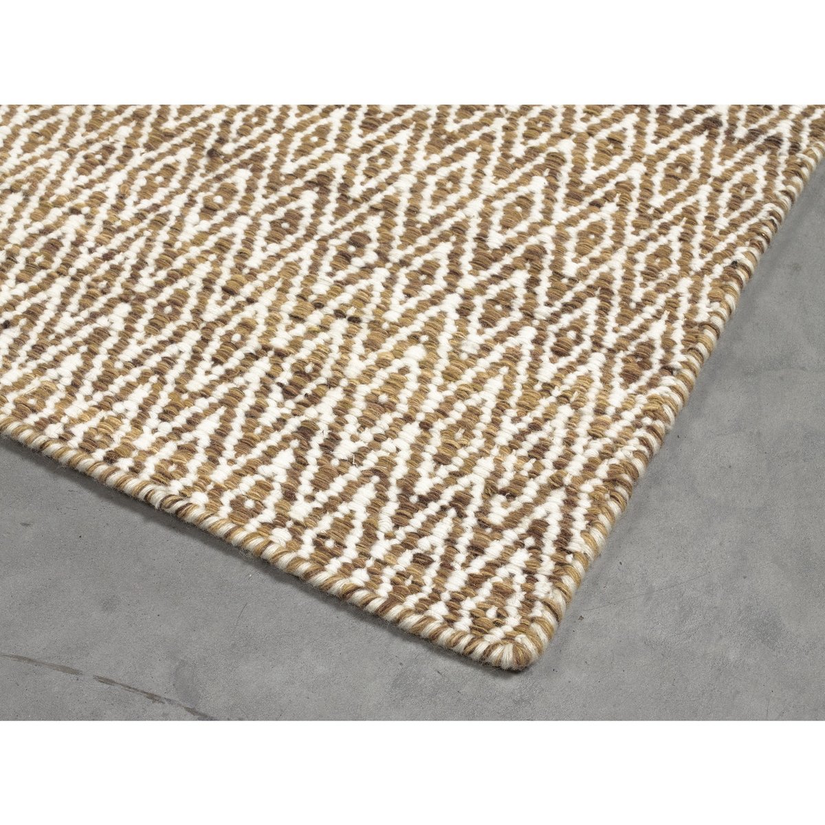 Tapis rectangulaire en laine MICMAC marron, RECOLLECTION