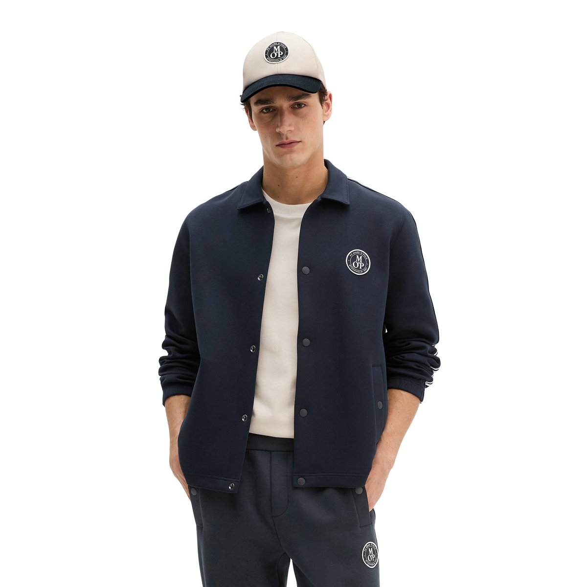 MOP Club '67 Trainer Jacket, Scuba en qualité interlock scuba bleu foncé, MARC O'POLO