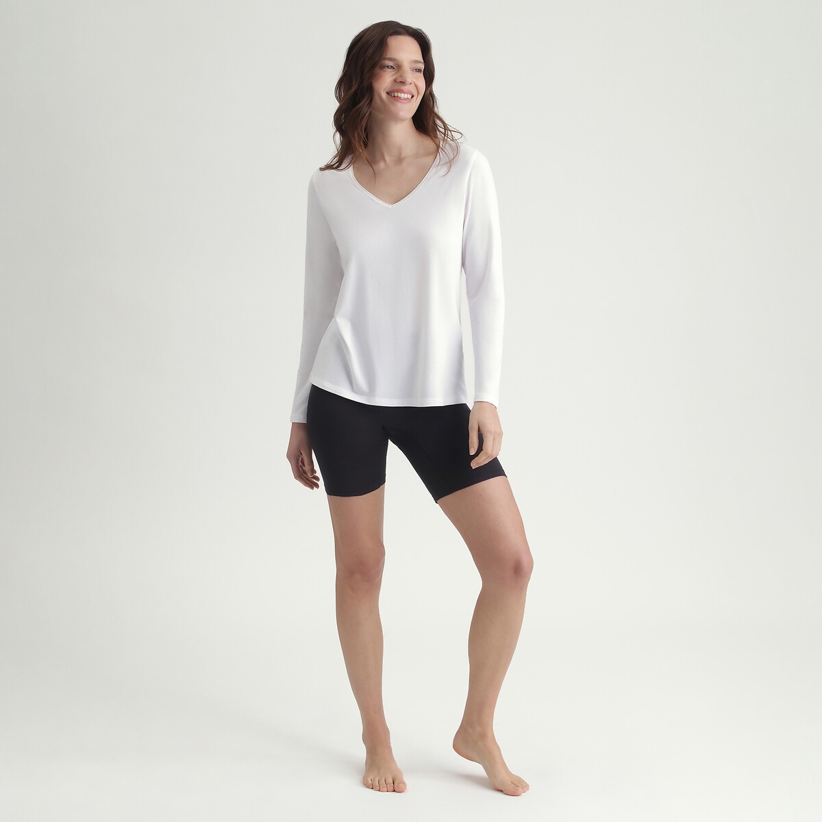 T-shirt manches longues DIM THERMAL TECH blanc, DIM