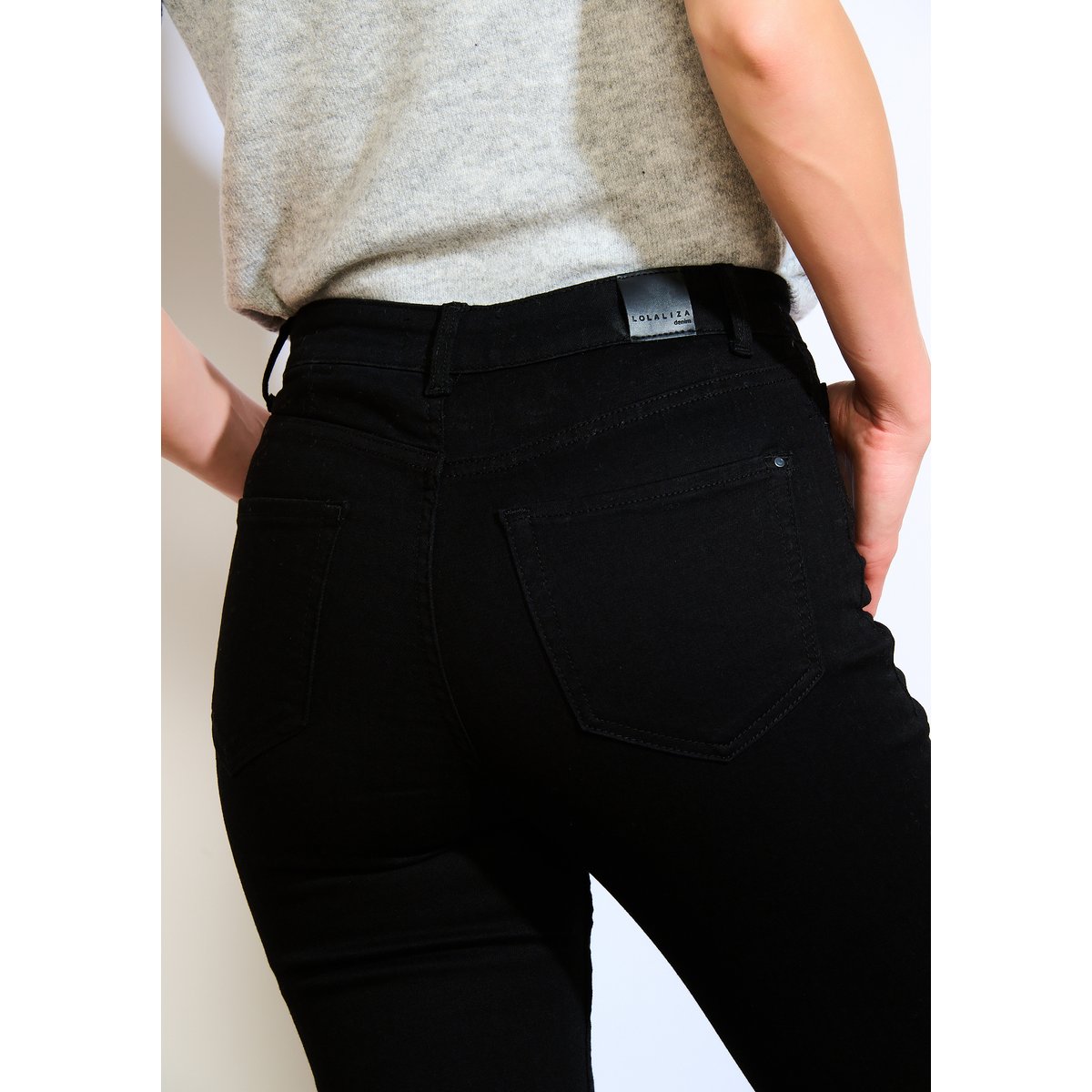 Jean bootcut taille haute noir, LOLALIZA