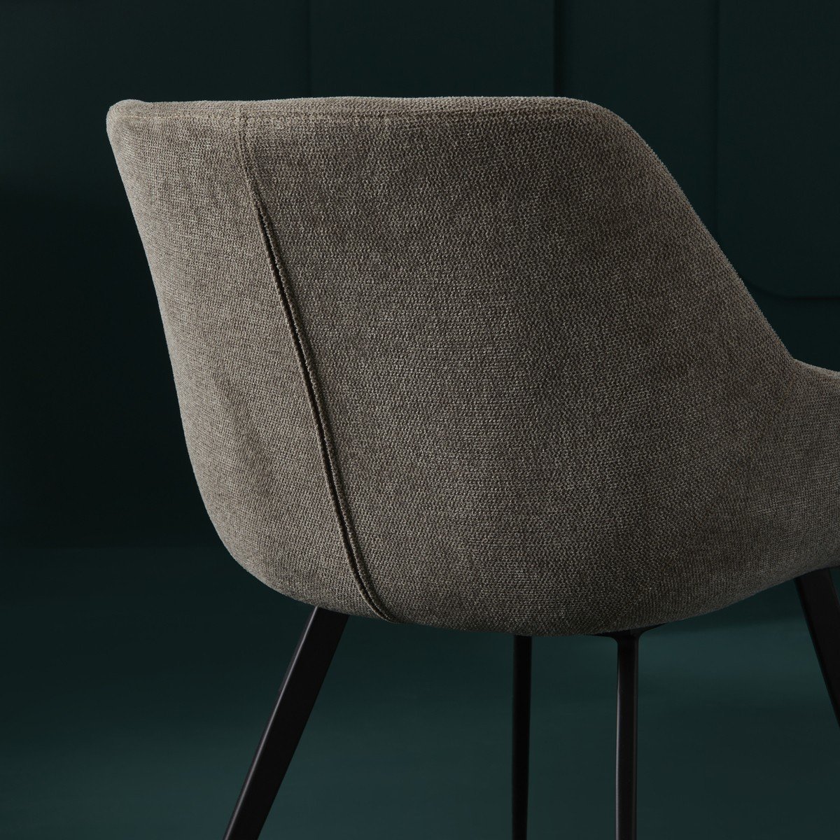 Lot de 6 fauteuils bridge en tissu COLOMBE marron, SIGNATURE