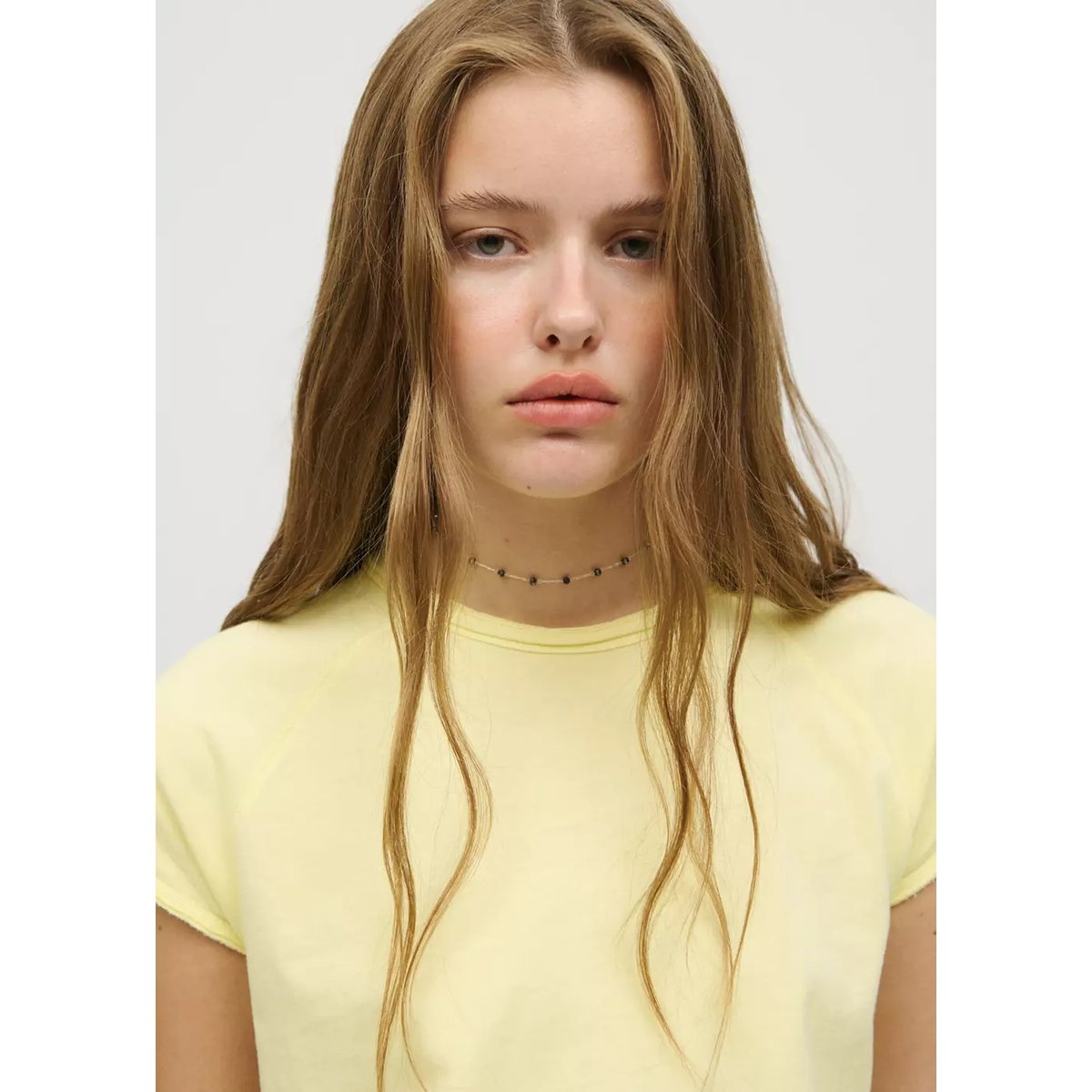 T-shirt raglan manches courtes jaune, MANGO TEEN